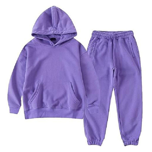 Conjunto Deportivo Infantil de Invierno, Holgado, con Hombros Caídos, Corte Regular, Premium, 100% Algodón Felpa, Ropa Deportiva Informal para Niños - Product Image 1