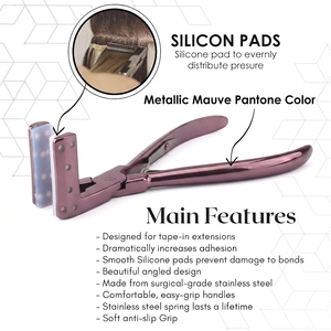 Pinzas de Acero Inoxidable Premium para Extensiones de Cabello con Almohadillas de Silicona Protectoras, Mordazas de Fácil Presión, Doble Resorte y Agarre Antideslizante - Product Image 3