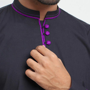 Shalwar Kameez pour homme, manches longues, tissu respirant, vêtement traditionnel élégant pour occasions festives et formelles - Product Image 6