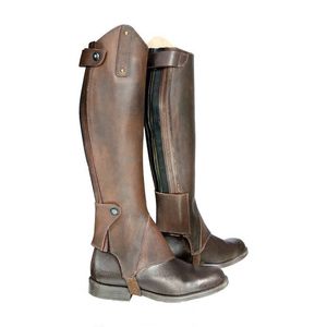 Women Genuine Leather Tall Riding Boots Zipper Closure Solid Color Equestrian Wear - Product Image 3