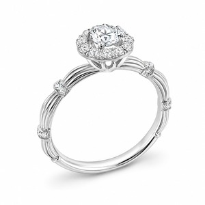 Anillo de compromiso de lujo de plata 925 con diamantes redondos, engaste de púas, joyería fina clásica para mujer - Product Image 6