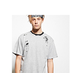 Custom logo <b>T</b>-shirts 100% Cotton Short Sleeve Crew Neck Vintage Distressed Men's <b>T</b> shirt Unisex - Product Image 5