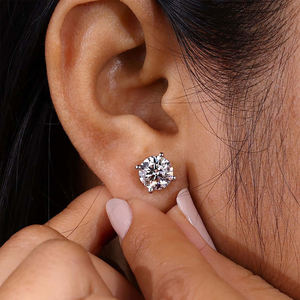 Pendientes de Diamantes Creados en Laboratorio, Diseño de Joyería Fina Premium para Hombres y Mujeres, Elegantes y Brillantes, para Uso Diario, Regalo Ideal, Clásicos - Product Image 1