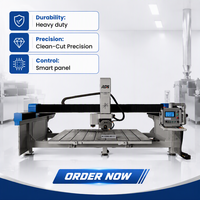 Scie à pont CNC 4+1 axes haute efficacité certifiée CE pour la découpe de granit et de pierre, moteur PLC 11KW 380V à refroidissement par eau pour le marbre