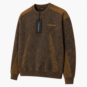 Sudadera con logotipo frontal para hombre, lavado ácido, 420g, 100% algodón, ecológica, transpirable, servicio OEM, holgada, para invierno - Product Image 3