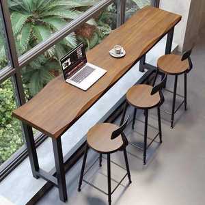 Conjunto de Muebles de Bar Rústicos de Madera Maciza para Uso Comercial en Cafeterías, Pubs, Restaurantes y Hogares, Incluye Mesa de Bar y Taburetes - Product Image 2