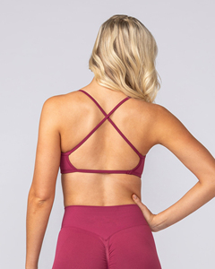 Soutien-gorge de sport sans couture à col halter, dos nu, froncé devant, à bretelles, pour l'entraînement et le yoga - Product Image 4