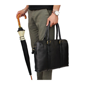 กระเป๋าแล็ปท็อปหนังแท้กระเป๋าเอกสารสำหรับผู้ชายผู้หญิง 15.6 นิ้วกระเป๋าคอมพิวเตอร์มืออาชีพกระเป๋าถือสำนักงานทนทานสำหรับผู้ชาย - Product Image 2