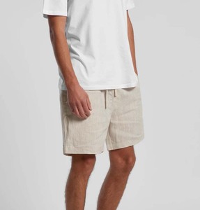 Pantalones Cortos de Lino Casuales de Verano para Hombre SHH, Cintura Elástica, Transpirables, Ligeros, de Color Sólido, para Playa, OEM Personalizado - Product Image 3