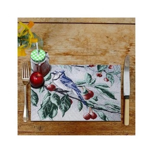 Napperons brodés floraux Jacquard argenté tapis de Table à manger sous-verres antidérapants imperméables accessoires de Table nordique décor à la maison - Product Image 3