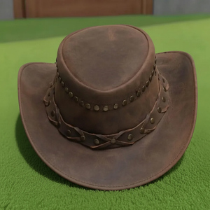 Premium Quality custom made Handmade Distressed Brown Leather Cowboy <b>Hat</b> <b>Western</b> Style Braided Band - Product Image 5