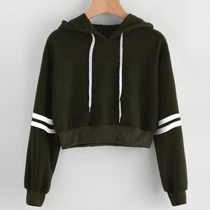 Logo personnalisé des fabricants Haut court de gymnastique court surdimensionné en éponge douce épaisse pour femmes, sweat à capuche décontracté pour l'hiver - Product Image 3