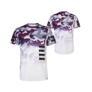 เสื้อยืดแฟชั่นแบบซับลิเมชั่น พิมพ์ลายตามสั่ง เสื้อโพลีเอสเตอร์สำหรับผู้ชาย แห้งเร็ว เสื้อผ้ากีฬาวิ่ง ผู้ผลิต OEM - Product Image 5