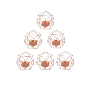 Photophore en or rose élégant et décoratif pour la décoration de table à la maison - Product Image 1