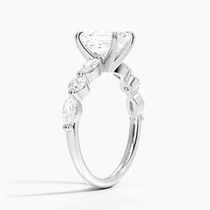 BOJ <b>Ring</b> 097 <b>Emerald</b> Cut 925 <b>Silver</b> Halo Stone Prong Setting Solitaire Diamond <b>Ring</b> 2ct D Color VVS1 Moissanite GRA Certified - Product Image 2