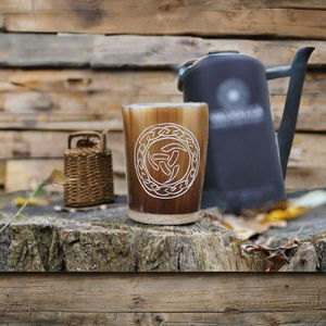 Best Selling Domestic Hand-made Dishwasher Safe Solid Buffalo Horn Viking Drinking Mug with 24hrs Hot/Cold Retention <b>Gift</b> <b>Box</b> - Product Image 1