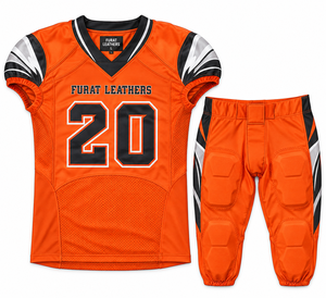 Conjunto de Jersey de Fútbol Americano Furat Leathers, Rojo y Blanco, Estampado por Transferencia de Calor, Patrón 3D, Cuello en V, Manga Corta, Absorbe la Humedad, Talla Grande - Product Image 3
