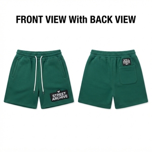 Premium <b>Women</b> Canvas <b>Shorts</b> 140g Dark Green Curved Side Panel Eco-Friendly Breathable Quick Dry 100% Cotton Casual <b>Lounge</b> Pants - Product Image 3