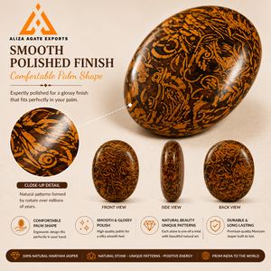 หินแจสเปอร์มารียัมธรรมชาติ ขัดเงา หินแจสเปอร์ฟอสซิล คริสตัลพลอย หินพกพา หินปลอบประโลมใจ ขายส่งจำนวนมาก สำหรับเป็นของขวัญ - Product Image 4