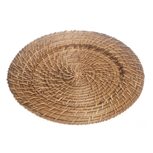 Set de table en rotin naturel tressé écologique blanchi, assiettes de présentation en osier fabriquées par des artisans vietnamiens, décoration de table durable - Product Image 3