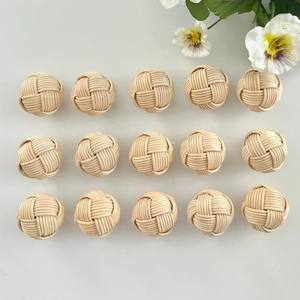 Pomos de puerta de ratán hechos a mano, decoración de interiores, material ecológico, manija para puertas - Product Image 2