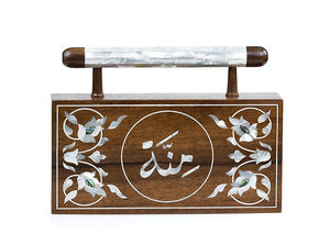 Pochette de soirée Heritage de luxe, faite à la main, en bois avec incrustation de nacre et finition polie, pour tenue de mariée, mariage - Product Image 6