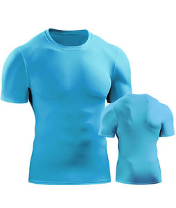 OEM Customized Service Front Lightweight <b>Men</b> Crew Neck <b>Compression</b> <b>Shirts</b> Regular Fit Solid Pattern Eco-Friendly Quick Dry - Product Image 3