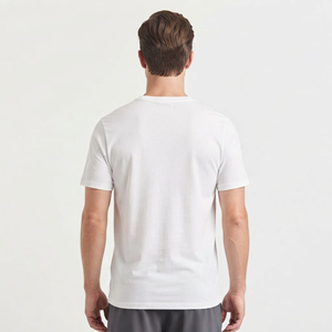 Camiseta Personalizada de Alta Calidad, Simple, de Color Blanco Sólido, Cuello Redondo, para Hombre, de Verano, Manga Corta, de Algodón, Estilo Regular - Product Image 3