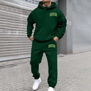Mens Track Suits 2 Piece <b>Set</b> Letter Print Hoodie and Sweatpants Sweatsuits Casual Jogging Gym Athletic Sweat Suits - Product Image 4