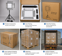 Lumière vidéo portable GTS 6 Bank Studio Light 300W, alimentation AC, 10kg, légère, température de couleur réglable 2500-6500K, 100-240V