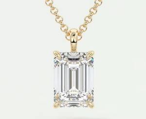 High Quality Hip Hop Diamond Pendant <b>Necklace</b> Emerald Prong Set with <b>Letter</b> Gold Plated Jewelry Gifts for Men's Parties - Product Image 1