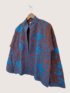 Manteau en coton brodé de style chinois, col mandarin, manches longues, grande taille, motif floral, vêtements d'extérieur décontractés pour femmes, vêtements d'automne - Product Image 4