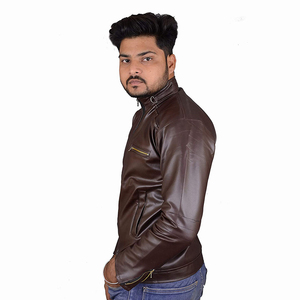 High Street Style Men's Sportswear Leather Jacket Quality Casual Winter <b>Warm</b> Jacket with Breathable Feature OEM Serviced - Product Image 2