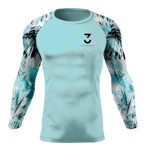Seamless Breathable Quick Dry Men's Spandex/Polyester Printing Rash Guard for Sensitive Skin Comfort No Chafing <b>Athletic</b> - Product Image 1