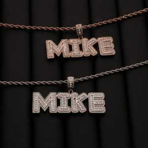 Mike Letter Pendant Moissanite Brilliant Cut 925 Sterling Silver Silver Plated Claw Setting Hiphop Men's Jewelry Everyday Wear - Product Image 1