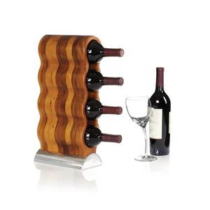 Support à vin sculptural moderne en métal avec design rayé, capacité 3L, fait main, élégant, pour comptoir, présentoir de rangement pour vin - Product Image 5