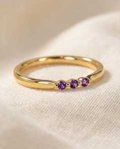 925 Sterling <b>Silver</b> Gemstone <b>Ring</b> with Amethyst for Women Certified Handcrafted Jewelry for Weddings & Parties <b>Eternity</b> Vermeil - Product Image 3