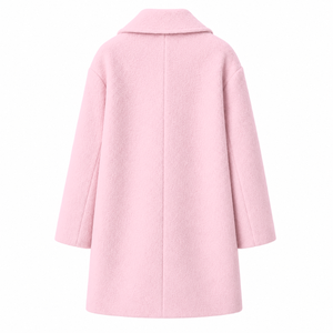 Manteau long en laine personnalisé Jack and Jill of America avec logo brodé sur le devant, couleur bleu clair et rose, manches longues, pour femme - Product Image 3