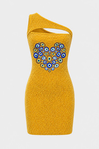 Último modelo de traje de baño de una pieza para mujer, azul claro, con pedrería y cuentas, estilo bodycon, con cuello halter y sin mangas, con aberturas, liso, ropa de playa - Product Image 5