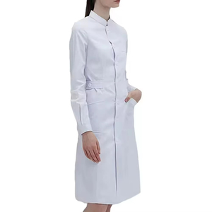 Blouse de laboratoire blanche professionnelle pour femmes, sur mesure, OEM, manches longues, blouse médicale, blouse de médecin, 100% coton - Product Image 4
