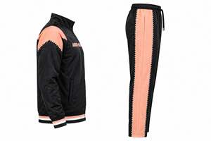 Custom Men Black Peach Tracksuit Zipper Jacket Side Stripe Sweatpants Sportswear Set Running Fitness <b>Jogging</b> <b>Suit</b> OEM Wholesale - Product Image 4