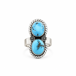 Golden Hills <b>Turquoise</b> Silver <b>Ring</b> Western Boho Statement Gemstone <b>Ring</b> Southwestern Jewelry Fashion <b>Ring</b> for Women Gift - Product Image 2