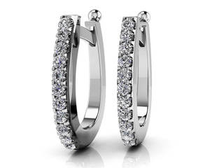 Aros Clásicos con Diamantes Cultivados en Laboratorio de 1/10 Quilates, Certificados por Gai, Claridad G/H SI1, Aro Interior y Exterior, Oro Sólido Puro de 14k - Product Image 4