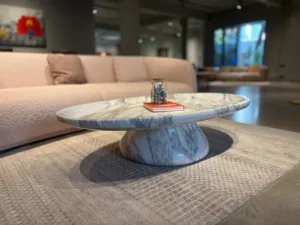 Mesa de centro de lujo con tapa de mármol y patas de metal - Product Image 2