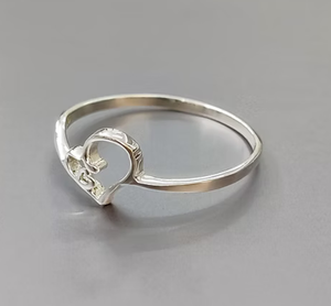 Elegant <b>Plain</b> 925 Sterling <b>Silver</b> <b>Ring</b> Minimal Heart Design Band Elegant Romantic Jewelry for Women & Men - Product Image 2