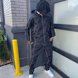 Conjunto Deportivo Personalizado OEM de Dos Piezas, Pantalones de Nylon, Chaqueta con Cierre, Chaqueta Cortavientos, Conjunto Deportivo para Hombre - Product Image 6