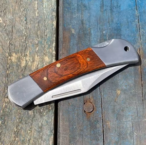 Couteau pliant artisanal en acier au carbone, manche ergonomique en bois, couteau de poche pour usage quotidien, fabricant OEM - Product Image 6