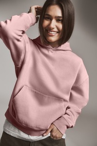 Vente en gros de sweats à capuche surdimensionnés pour hommes avec logo personnalisé, de haute qualité, en molleton rose délavé, avec poche kangourou, vêtements streetwear - Product Image 5