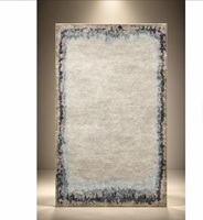 RRVEXIMS RT07 Ensemble de tapis modernes en laine tuftée à la main, bleu abstrait, rectangulaire, antidérapant, à poils moyens, avec envers en latex, nettoyage localisé, pour salon