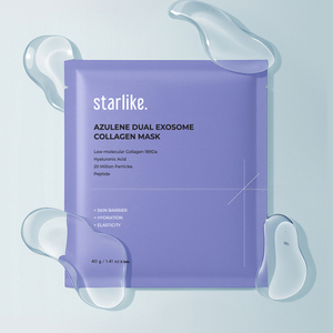 STARLIKE Azulene Dual Exosome Collagen Mask 1 กล่อง (40 กรัม 5 ชิ้น) |   แผ่นมาส์กหน้าไฮโดรเจล ได้รับการรับรอง CPNP SCPN MoCRA - Product Image 1